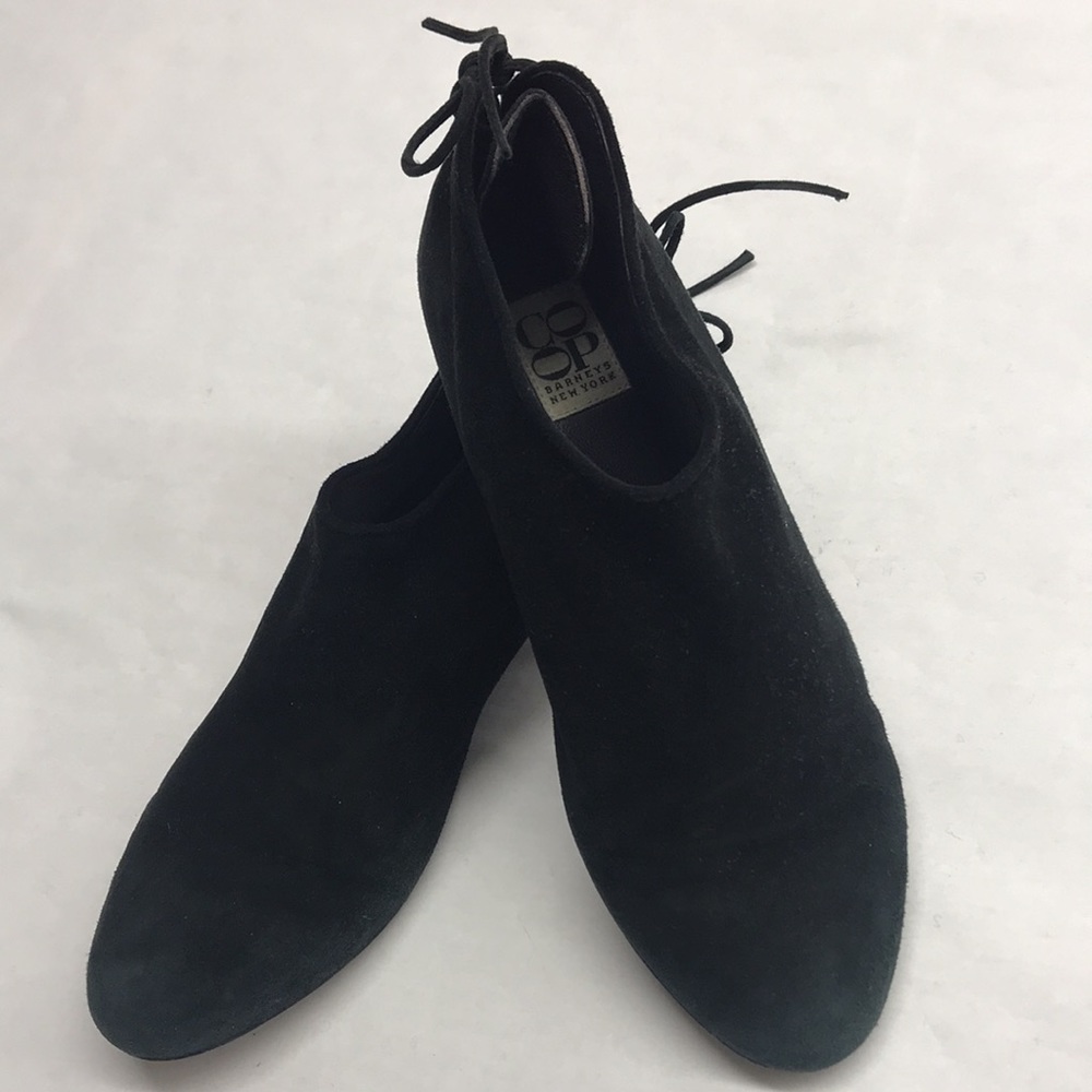 CO OP Barney’s New York Ankle Black Suede Booty, SIZE 36 1/2.